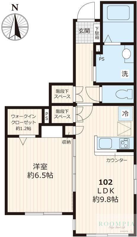 ブランメゾン三軒茶屋(1LDK/1階)の間取り写真