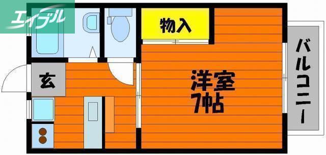 パシフィック青江(1DK/2階)の間取り写真