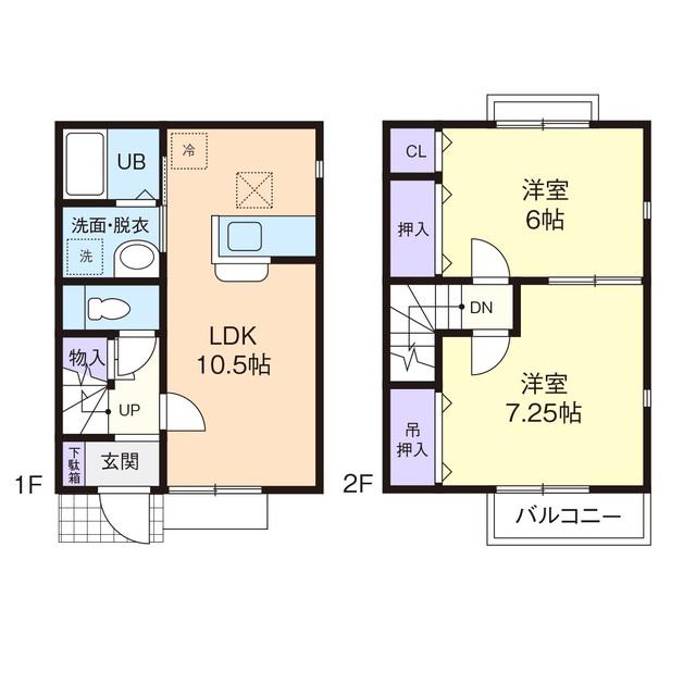 DUPLEX HIDAKA II(2LDK/1階)の間取り写真