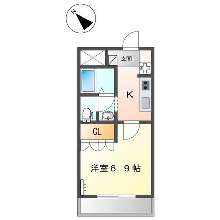グランディール和志山(1K/1階)の間取り写真
