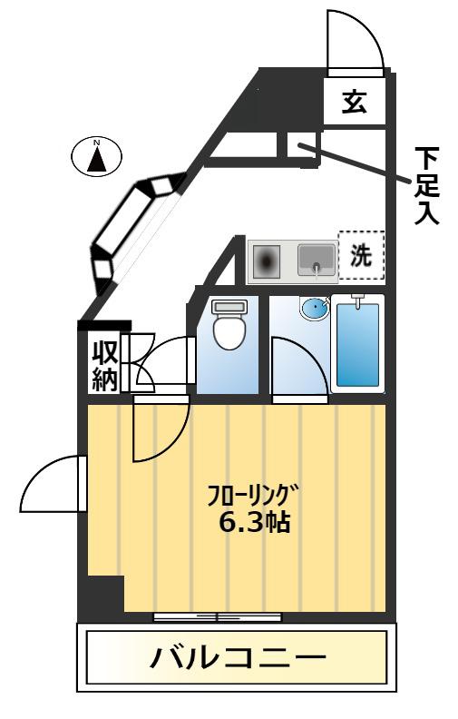 コーポエミリー(1K/2階)の間取り写真