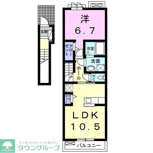 キキョウ(1LDK/2階)の間取り写真