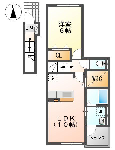 スリーホープ(1LDK/2階)の間取り写真