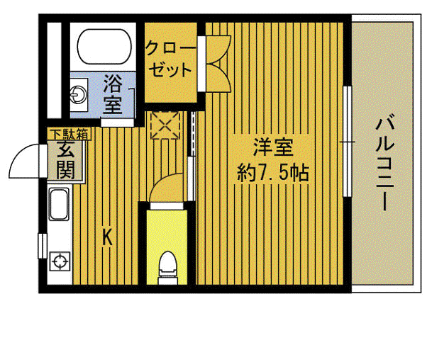 サニーパレス横田(1K/1階)の間取り写真