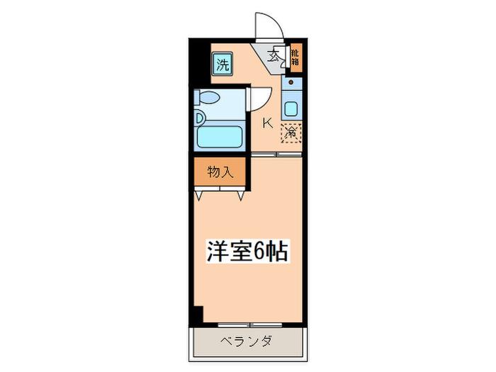 ローズガーデン3(1K/4階)の間取り写真
