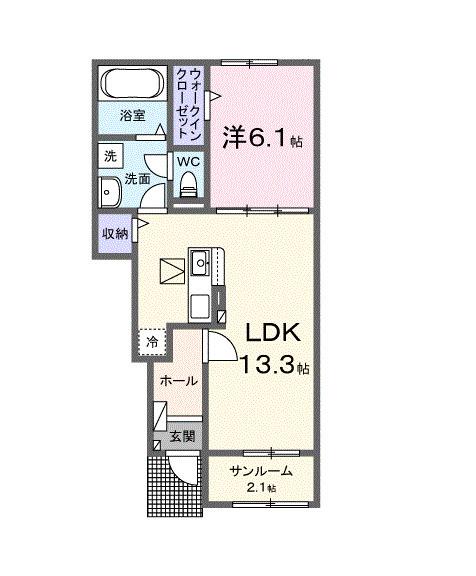 フェリーチェ(1LDK/1階)の間取り写真