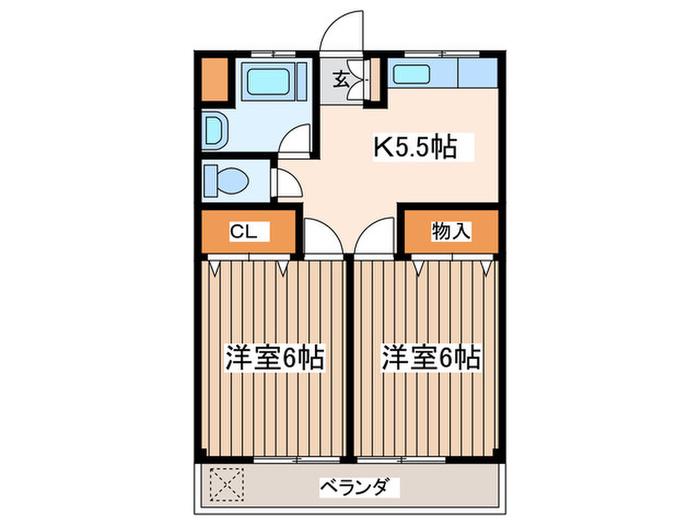 孔雀コーポ(2K/3階)の間取り写真