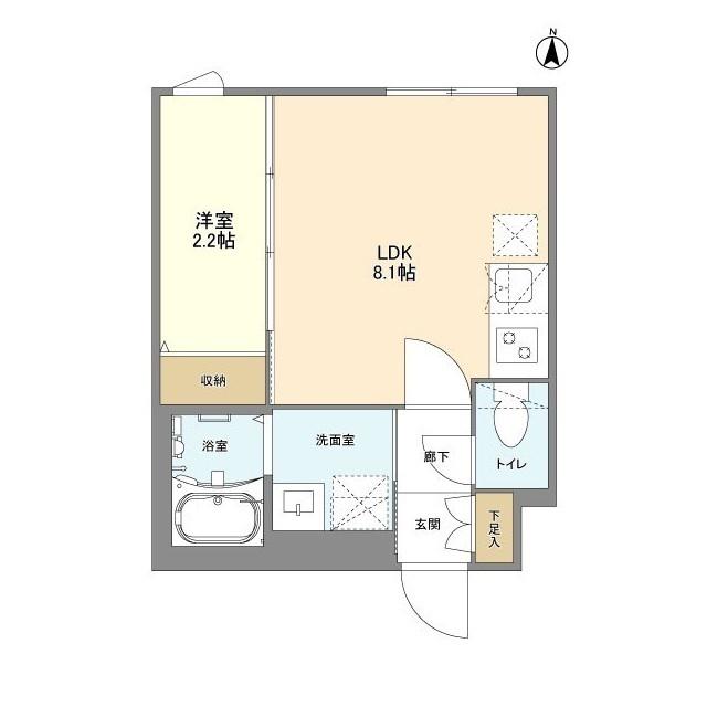 ウェルスクエア八幡山(1LDK/3階)の間取り写真