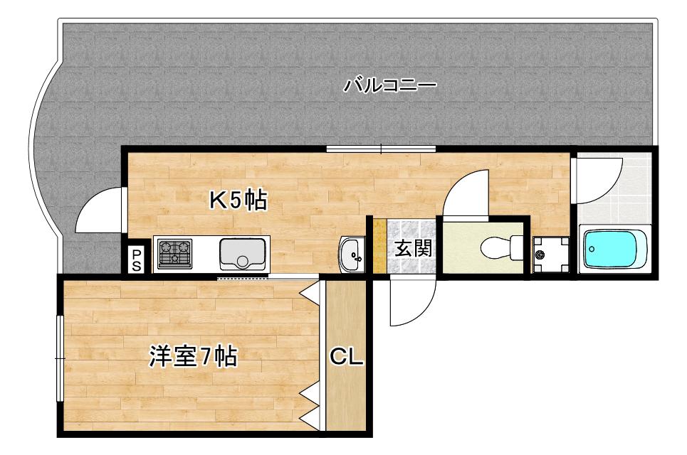 鹿島ビル(1K/4階)の間取り写真