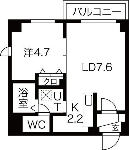 GARE89(1LDK/5階)の間取り写真