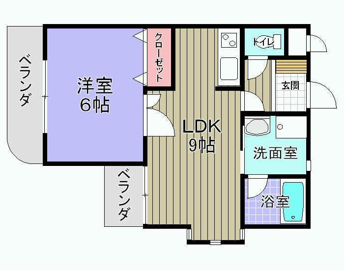 ASKコート(1LDK/4階)の間取り写真