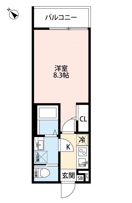 CRASTINE西堀8丁目C(1K/3階)の間取り写真