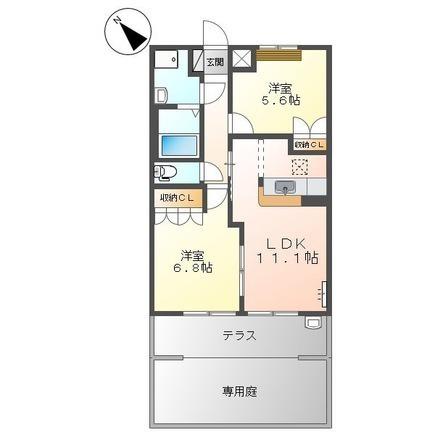 メゾンエクセル(2LDK/1階)の間取り写真