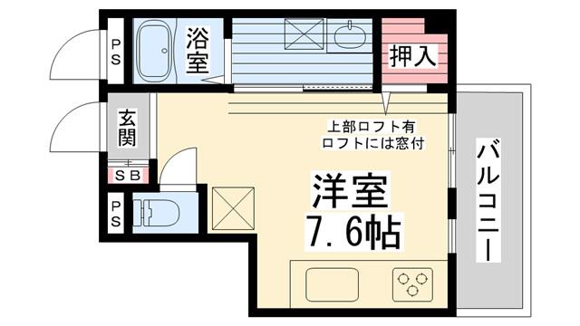 吉永ビル鼓ヶ滝駅前(ワンルーム/2階)の間取り写真
