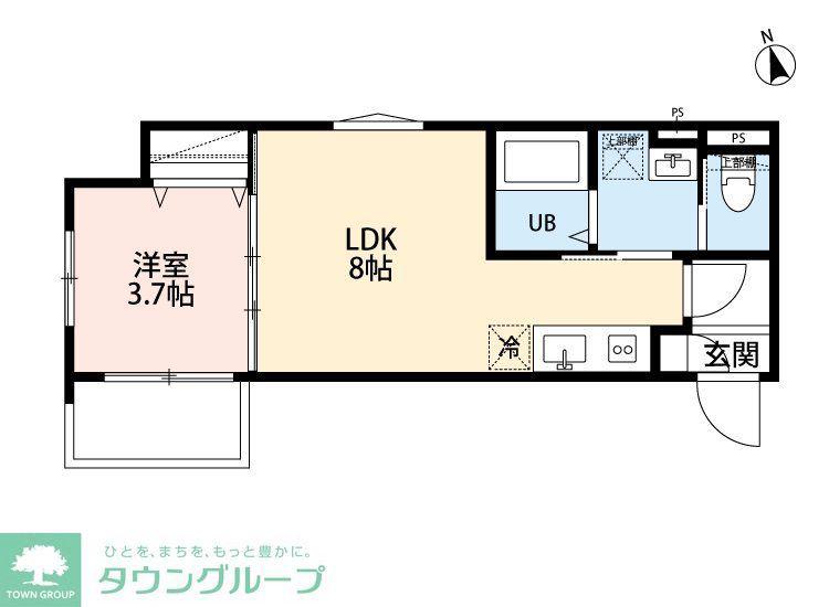 ROBOT HOME 三郷(1LDK/1階)の間取り写真