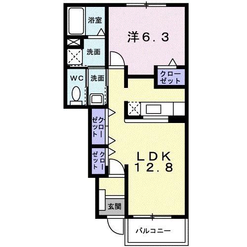 マックスシティIII(1LDK/1階)の間取り写真