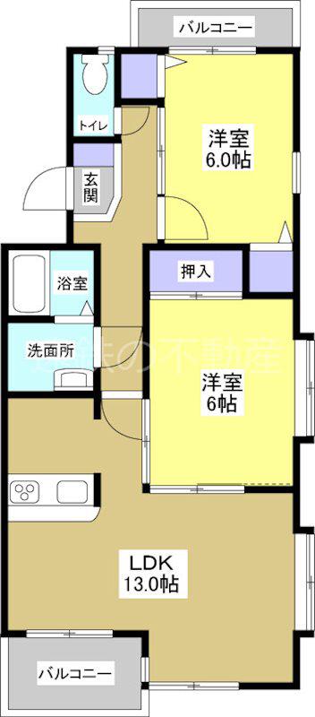 アクティブ将監(2LDK/3階)の間取り写真