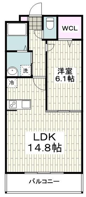 デュッセル二俣川(1LDK/2階)の間取り写真