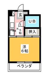 ベレッツァ白山(1K/2階)の間取り写真