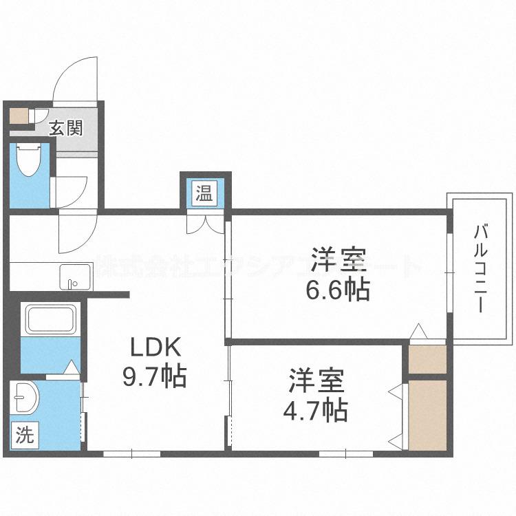 F ASECIA ELFI(2LDK/1階)の間取り写真