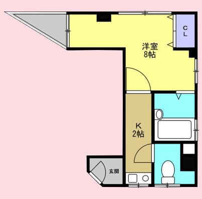 マンション麗和(1K/1階)の間取り写真