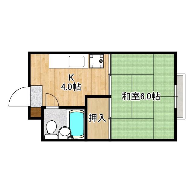 我孫子グランドハイツII(1K/3階)の間取り写真