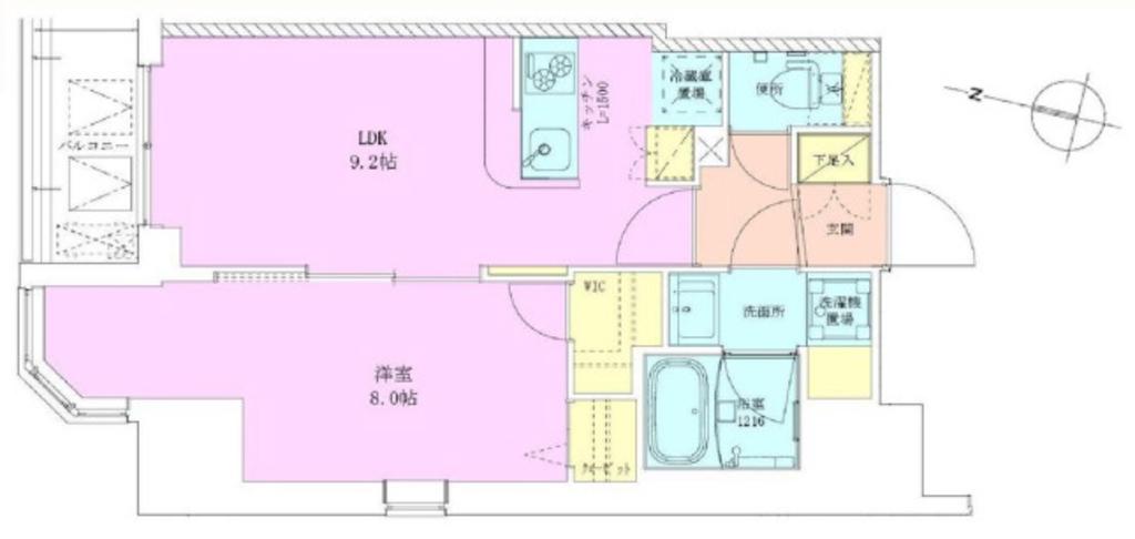 半蔵門レジデンス(1LDK/4階)の間取り写真