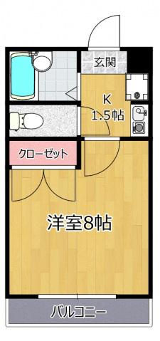 パレスナゴヤ(1K/2階)の間取り写真