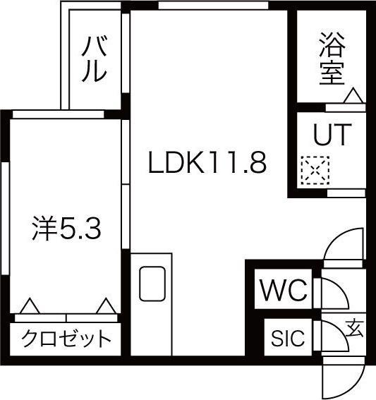 アストン・エム(1LDK/3階)の間取り写真
