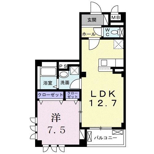 シャインエクセレント(1LDK/3階)の間取り写真