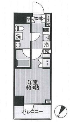 ベルグレード川崎AZ(1K/3階)の間取り写真