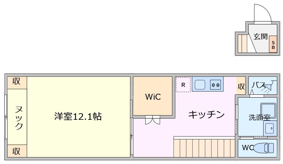 MYHOME RELAXA(1DK/2階)の間取り写真