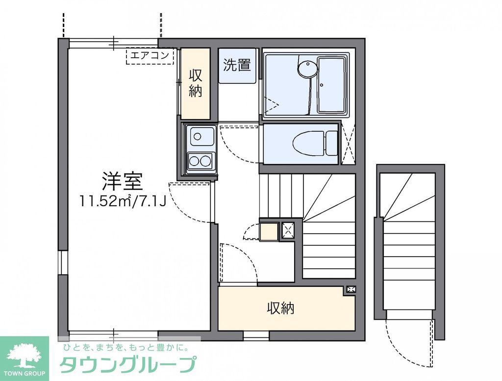 レオネクストメイプル(1K/2階)の間取り写真
