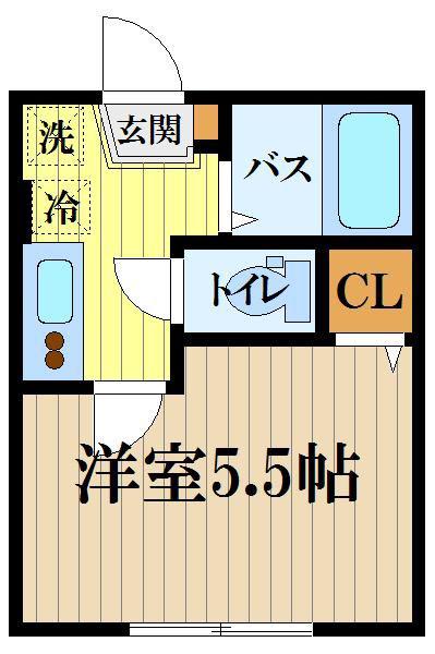 シティハイムトレフル(1K/1階)の間取り写真