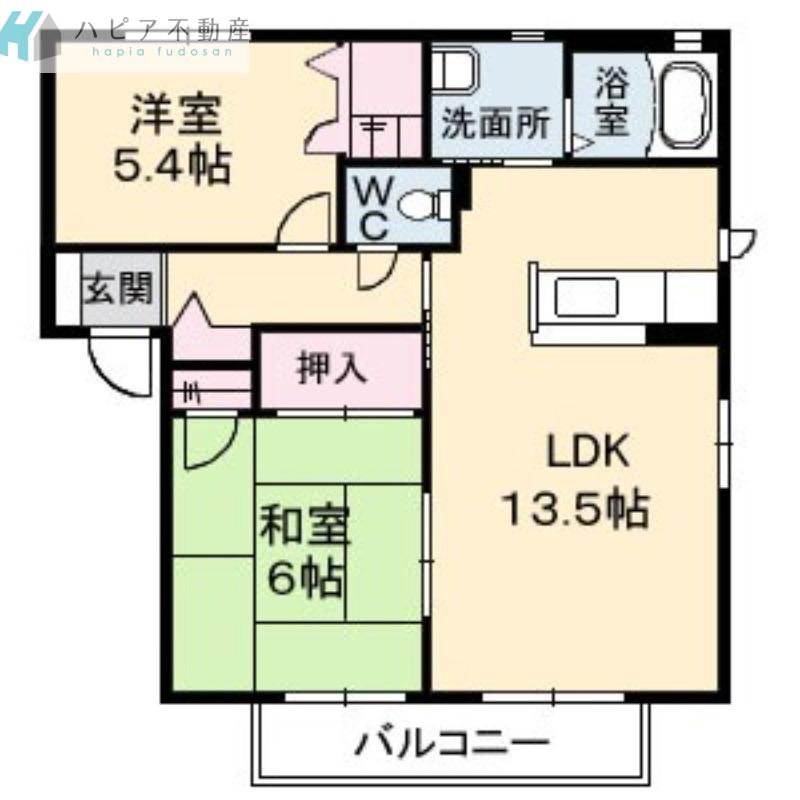 グランカーサ I(2LDK/1階)の間取り写真