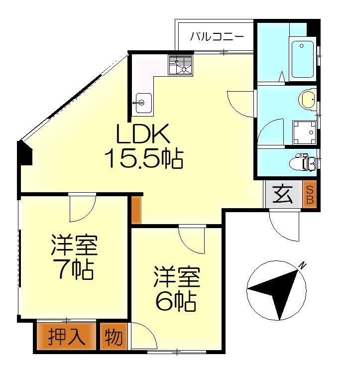 POTPOURRI BLDG(2LDK/3階)の間取り写真