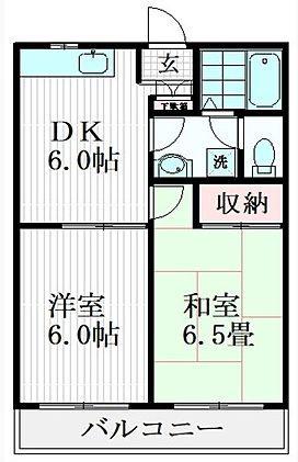 メゾン柊(2DK/2階)の間取り写真