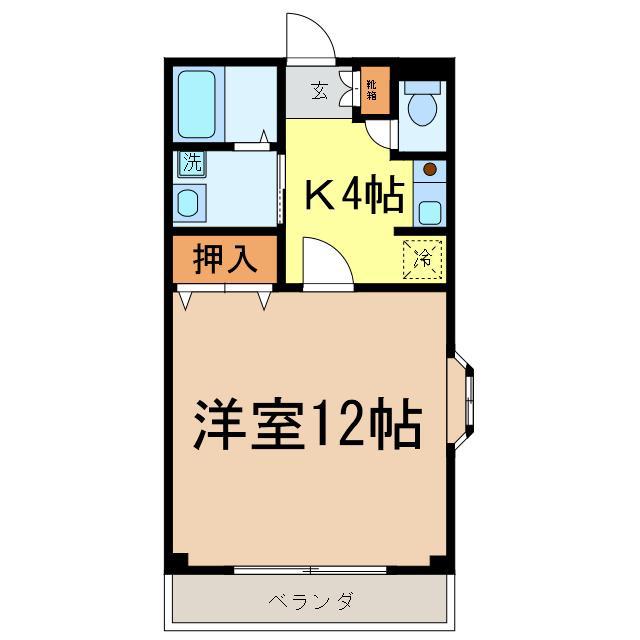 コーポアルタIII(1K/3階)の間取り写真