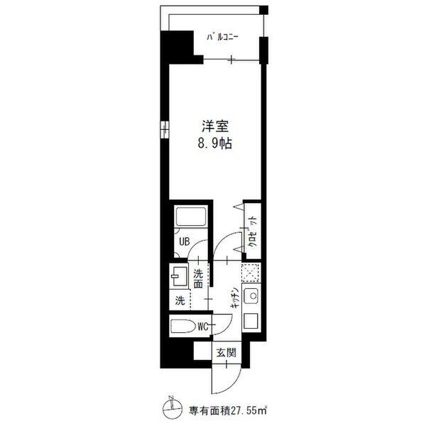 ステージグランデ山王(1K/8階)の間取り写真