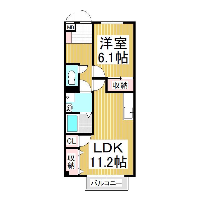 サープラス旭(1LDK/2階)の間取り写真