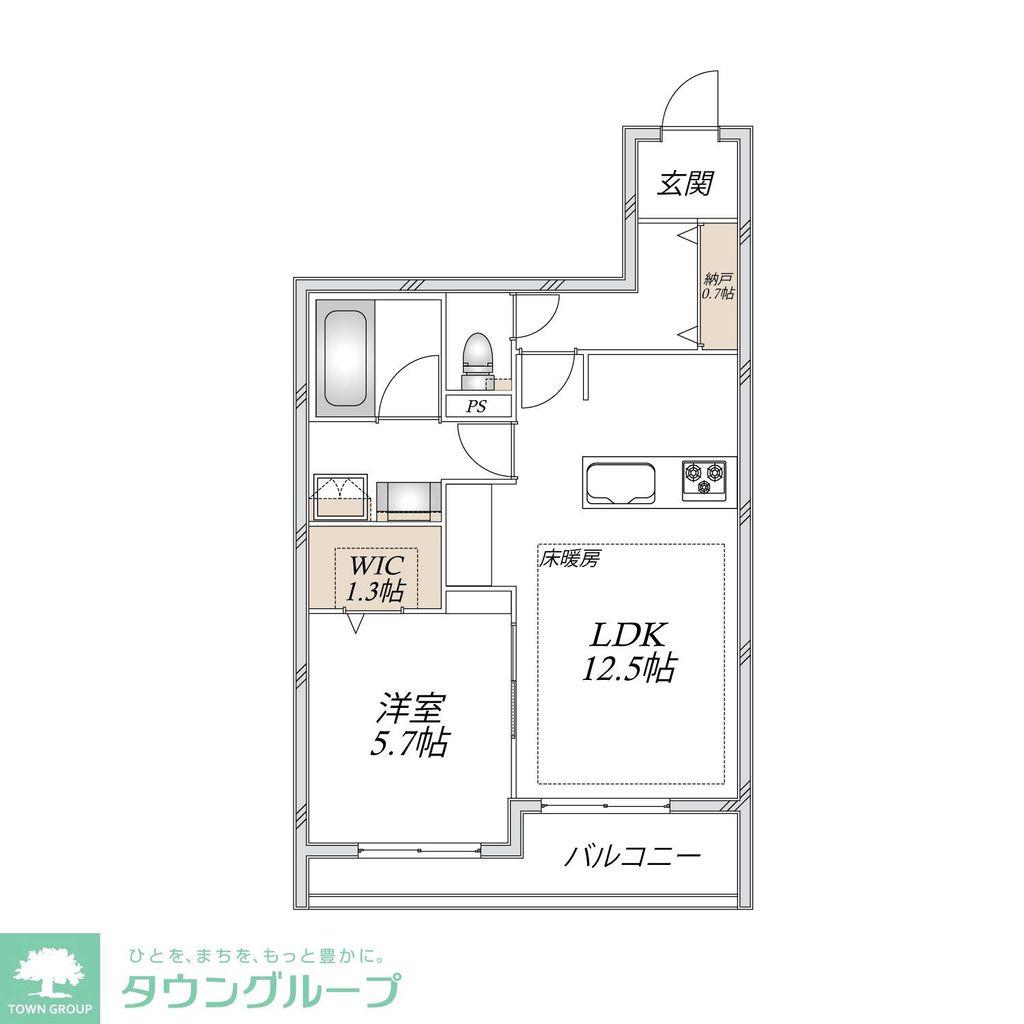 中野島メゾン(1LDK/3階)の間取り写真