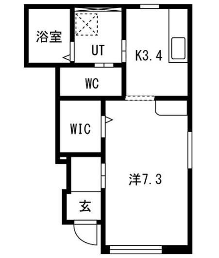 アイケーアイ(ワンルーム/1階)の間取り写真