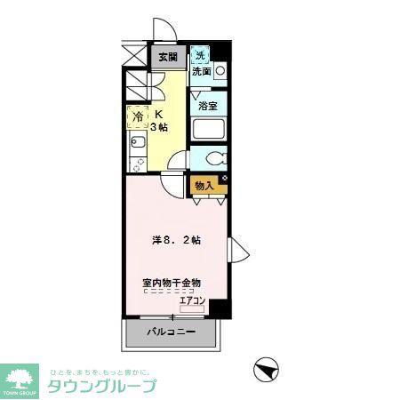 ウィスタリア(1K/5階)の間取り写真