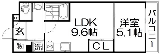 ルシアコートMITSUYA(1LDK/2階)の間取り写真