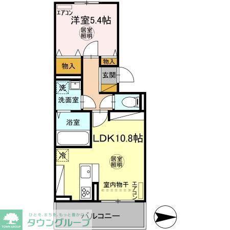 D-ROOM穴川2丁目(1LDK/3階)の間取り写真