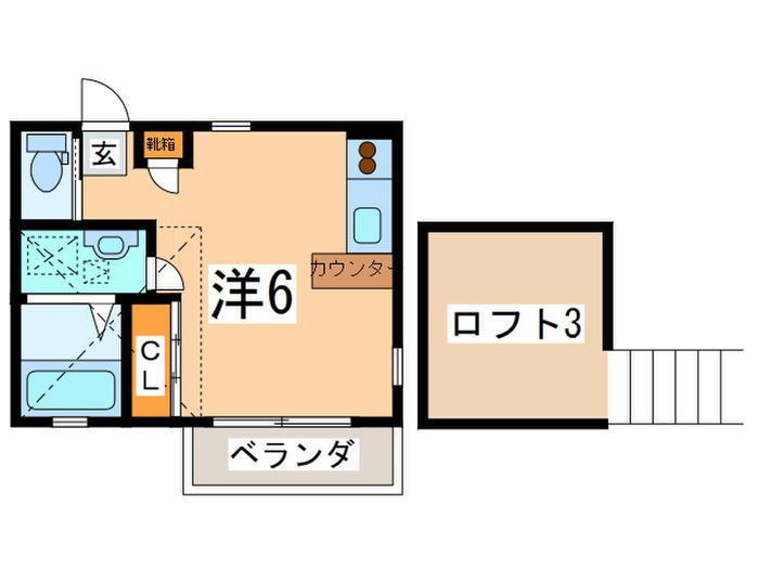 四季彩館(ワンルーム/2階)の間取り写真