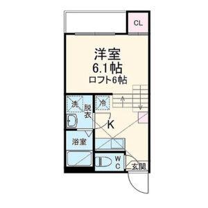 ハーモニーテラス山脇町(1K/1階)の間取り写真