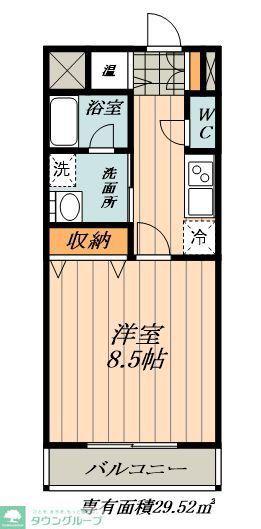 CASTLE HILLS 柳ケ瀬(1K/6階)の間取り写真