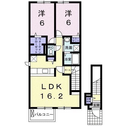 グラン・ボヌール(2LDK/2階)の間取り写真