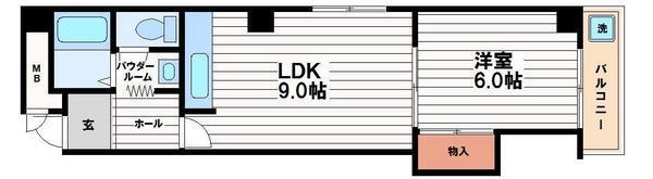 スタークィーン(1LDK/9階)の間取り写真